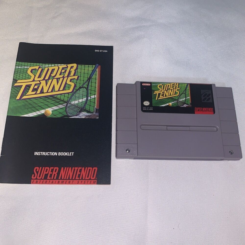 Vintage Super Tennis Super Nintendo SNES CIB video game , booklet included
